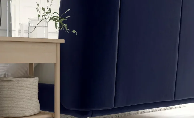 قاب تخت روکشدار تالمیرا آبی/مشکی سایز ۱۸۰x۲۰۰ ایکیا مدل TUFJORD