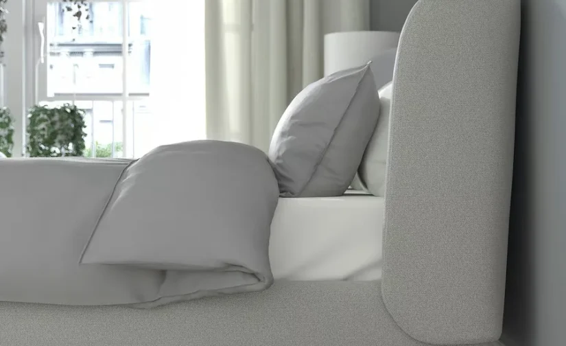 قاب تخت روکش‌دار تالمیرا سفید/مشکی سایز ۱۸۰x۲۰۰ ایکیا مدل TUFJORD