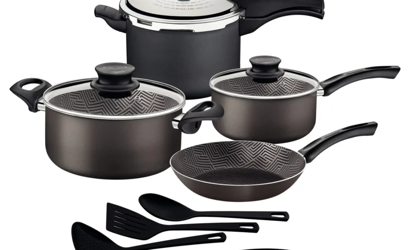 سرویس قابلمه آلومینیومی رنگ سربی ترامونتینا پاریس ۱۲ پارچه