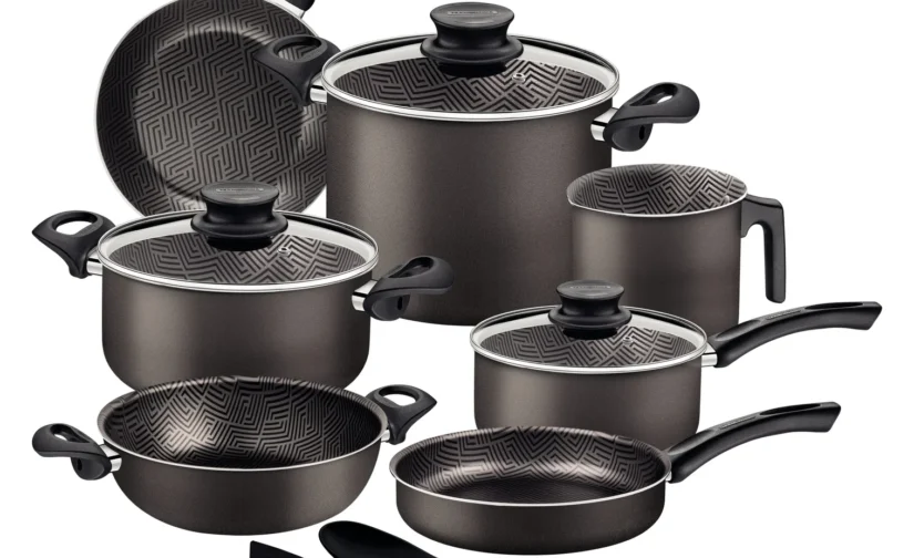 سرویس قابلمه آلومینیومی رنگ سربی ترامونتینا پاریس ۱۵ پارچه