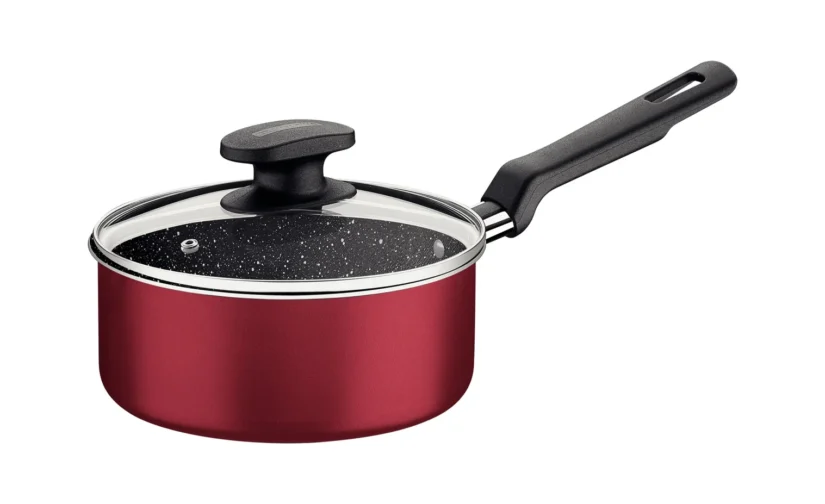 سرویس قابلمه آلومینیومی قرمز ترامونتینا ۷ پارچه با روکش نچسب داخلی و خارجی استارفلون مکس