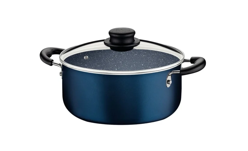 سرویس قابلمه آلومینیومی آبی 9 پارچه ترامونتینا با روکش نچسب داخلی و خارجی استارفلون مکس