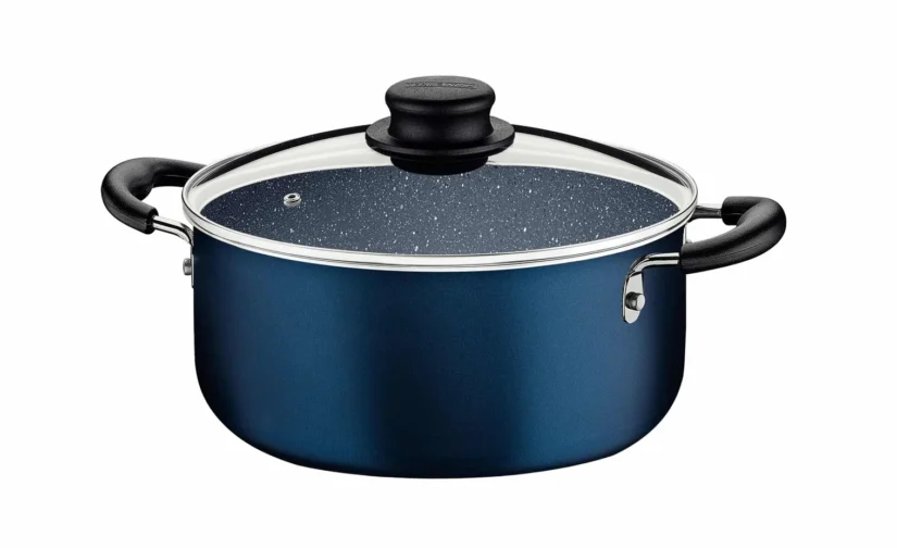 سرویس قابلمه آلومینیومی آبی 9 پارچه ترامونتینا با روکش نچسب داخلی و خارجی استارفلون مکس