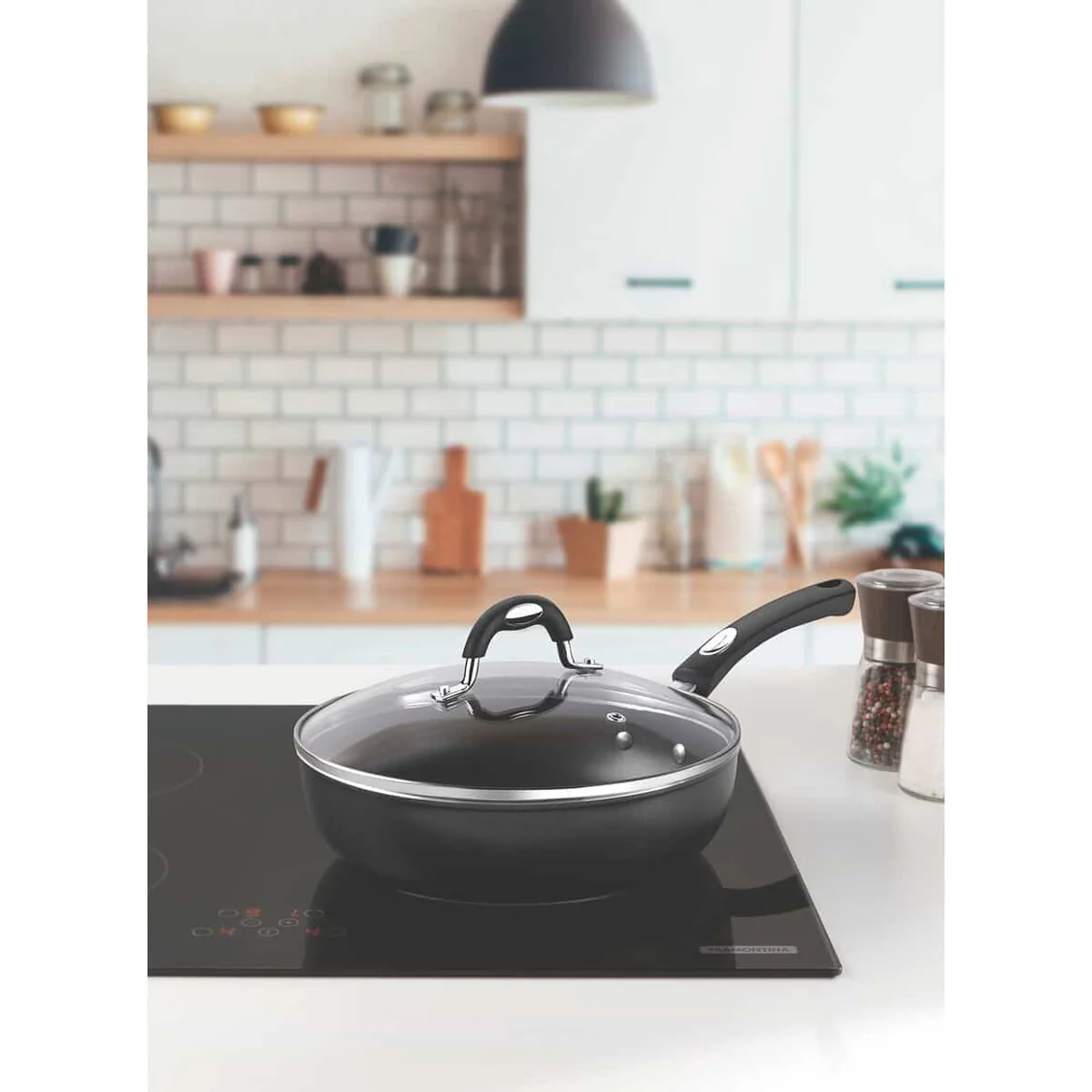 ماهیتابه آلومینیومی مشکی القایی موناکو سایز ۲۴ و ۲.۷ لیتری ترامونتینا