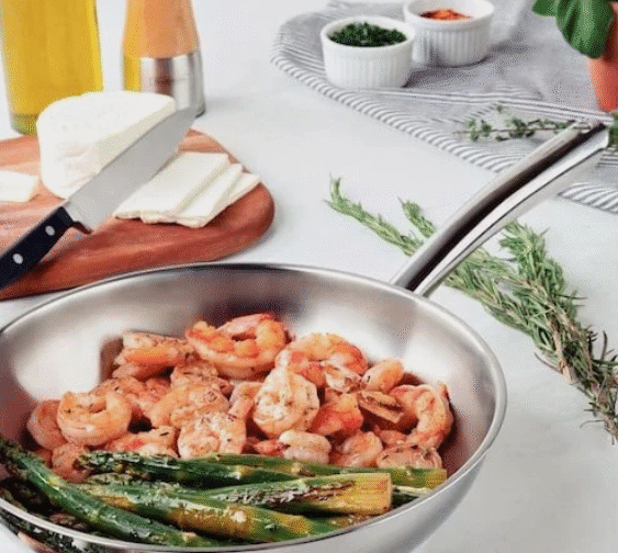 ماهیتابه استیل ضد زنگ ترامونتینا اونا سایز 24 و حجم 2.1 لیترکف سه لایه