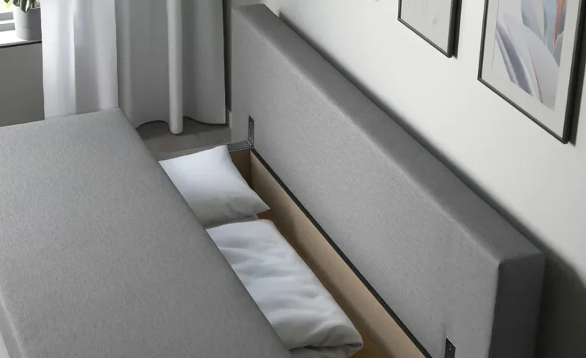 مبل تختخواب شو سه نفره مدل کنیسا خاکستری-بژ ایکیا مدل ÄLVDALEN