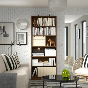 کتابخانه طرح گردوی قهوه‌ای سایز ۸۰x۲۸x۲۰۲ ایکیا مدل BILLY
