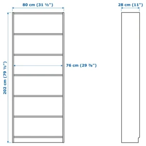 کتابخانه سفید سایز ۸۰x۲۸x۲۰۲ ایکیا مدل BILLY