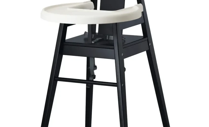 صندلی کودک با سینی رنگ مشکی ایکیا مدل BLÅMES