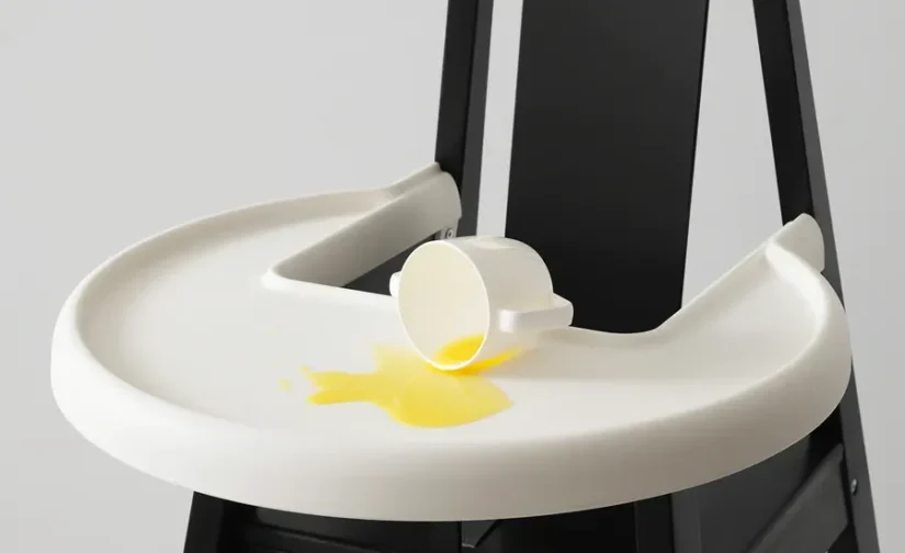 صندلی کودک با سینی رنگ مشکی ایکیا مدل BLÅMES