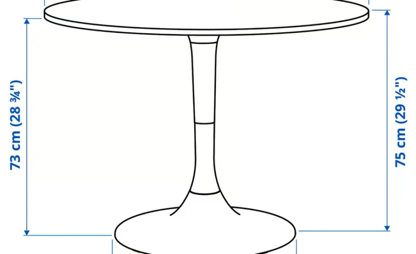 میز و صندلی 4 نفره سفید/قرمز ایکیا سایز ۱۰۳ مدل DOCKSTA / KRYLBO