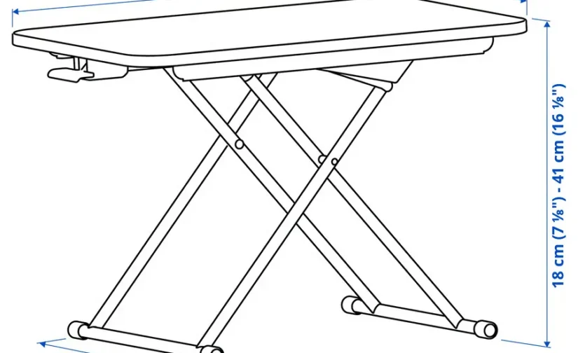 میز لپ‌تاپ نارنجی ۶۰x۴۰ ایکیا مدل DUBBLA