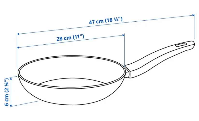 ماهیتابه روکش نچسب مشکی سایز 28 ایکیا مدل HUSKNUT