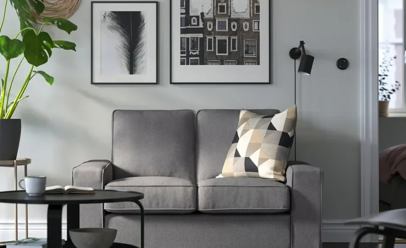 مبل راحتی دو نفره تیبلبی بژ/خاکستری ایکیا مدل KIVIK