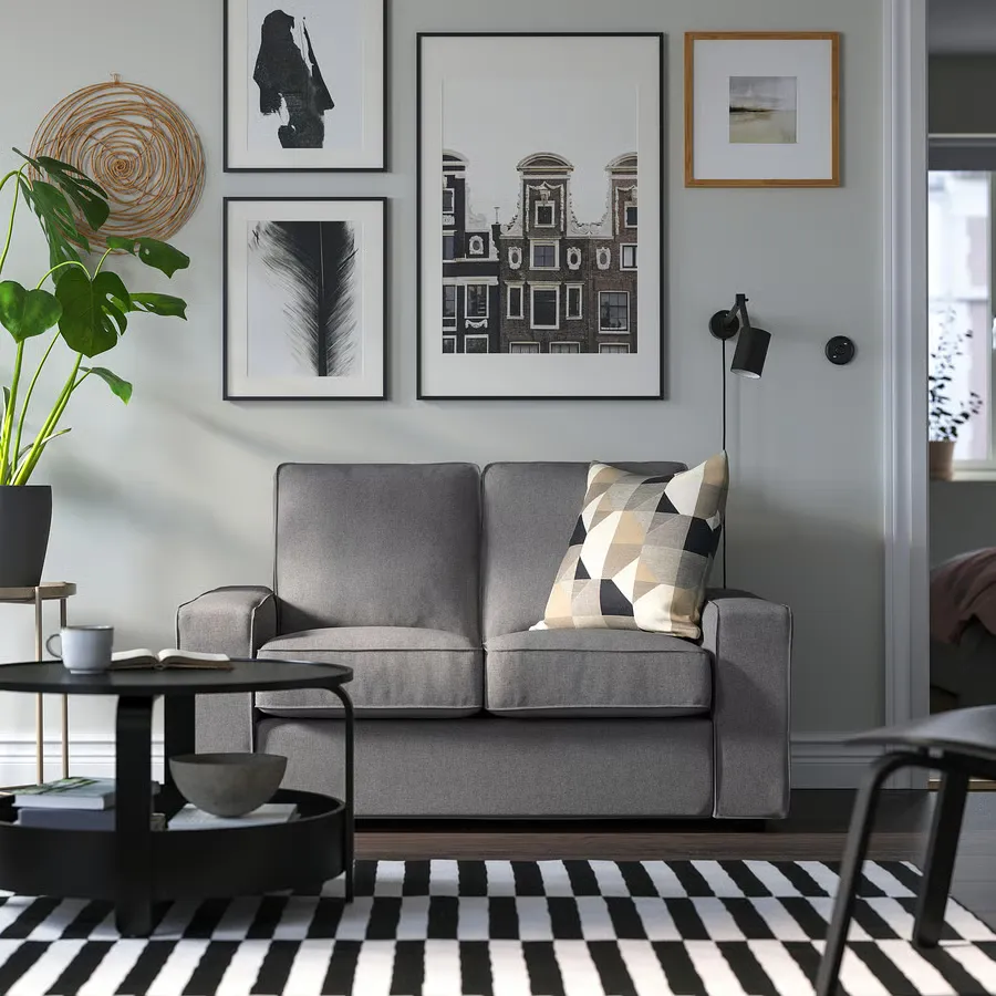 مبل راحتی دو نفره تیبلبی بژ/خاکستری ایکیا مدل KIVIK