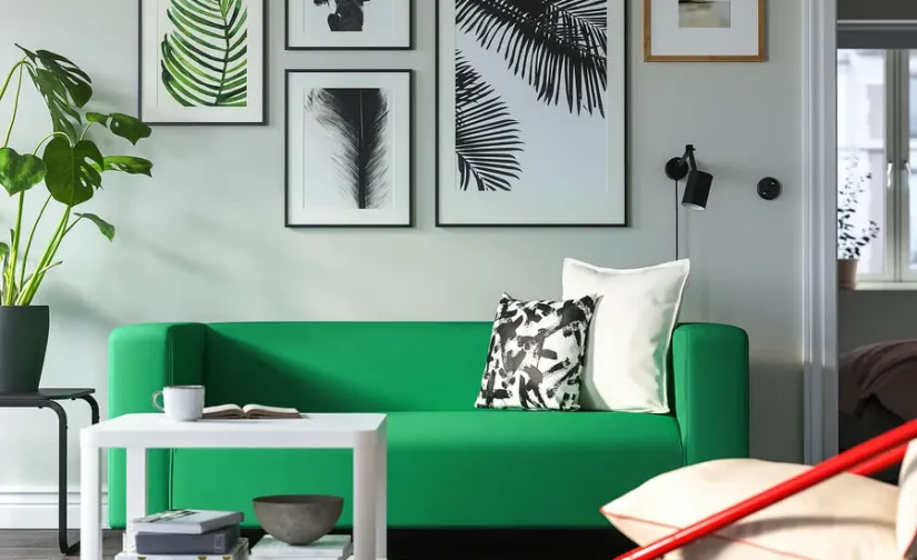 مبل دو نفره سبز ویسل ایکیا مدل KLIPPAN