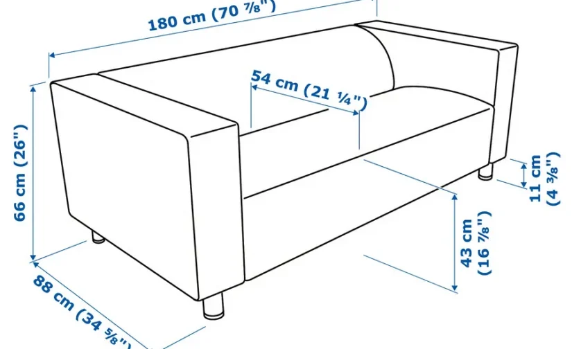 مبل دو نفره خاکستری ویسل ایکیا مدل KLIPPAN