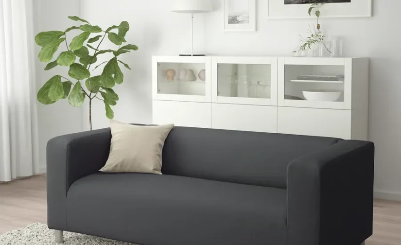 مبل دو نفره خاکستری ویسل ایکیا مدل KLIPPAN