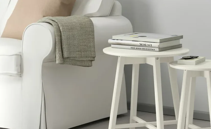 مجموعه ۲ تایی میز عسلی سفید ایکیا مدل KRAGSTA