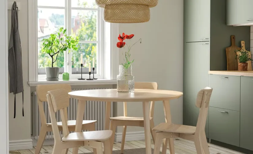 میز روکش روکش خاکستر سایز ۱۰۵ ایکیا مدل LISABO