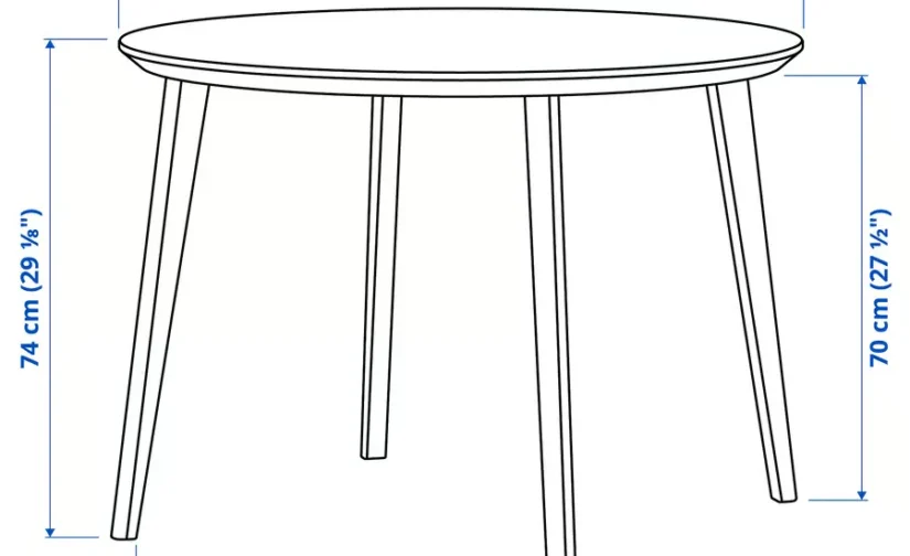 میز روکش روکش خاکستر سایز ۱۰۵ ایکیا مدل LISABO