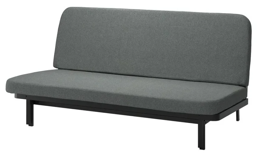 مبل تختخواب شو سه نفره با تشک فومی / رنگ مشکی و خاکستری روشن ایکیا مدل NYHAMN