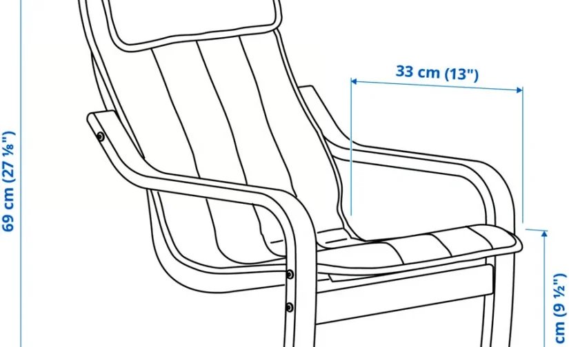 صندلی راحتی کودک روکش توس/طرح حیوانات اسکوگبو ایکیا مدل POÄNG