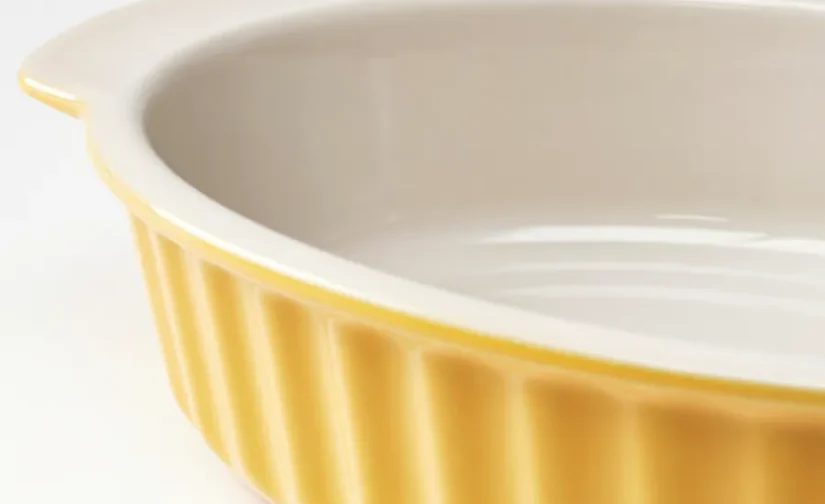 ظرف فر بیضی/زرد روشن سایز ۳۲x۲۱ ایکیا مدل POETISK