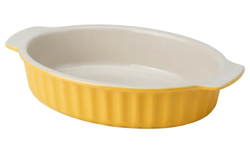 ظرف فر بیضی/زرد روشن سایز ۳۲x۲۱ ایکیا مدل POETISK