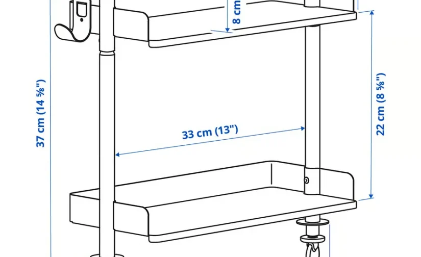 قفسه رومیزی خاکستری-سبز روشن سایز ۴۰x۳۷ ایکیا مدل RELATERA