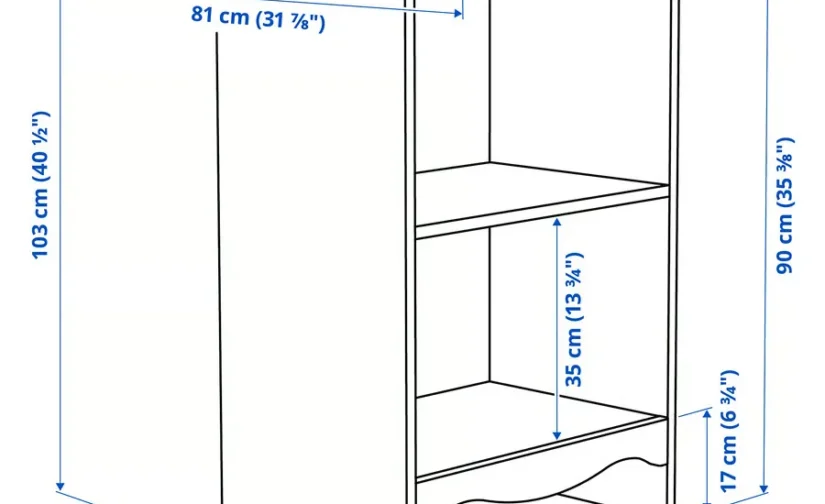 سرویس دو تیکه تخت و میز تعویض نوزاد رنگ سفید سایز 60x120 ایکیا مدل SMÅGÖRA