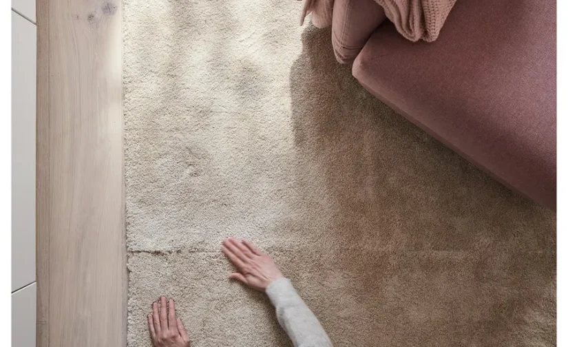 فرش پرز کوتاه سفید مایل به کرم سایز ۲۰۰x۳۰۰ ایکیا مدل STOENSE