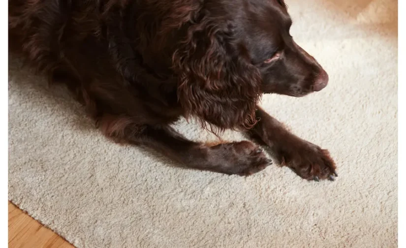 فرش پرز کوتاه سفید مایل به کرم سایز ۲۰۰x۳۰۰ ایکیا مدل STOENSE