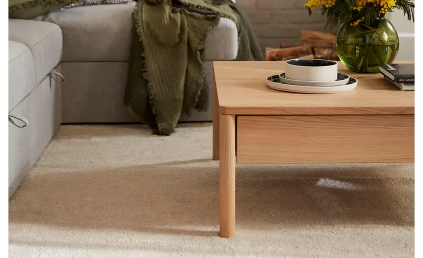 فرش پرز کوتاه سفید مایل به کرم سایز ۲۰۰x۳۰۰ ایکیا مدل STOENSE