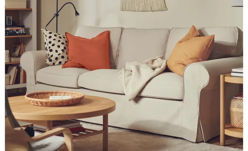 فرش پرز کوتاه سفید مایل به کرم سایز ۲۰۰x۳۰۰ ایکیا مدل STOENSE