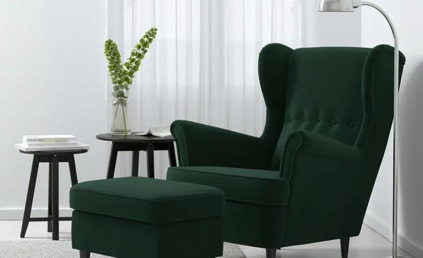 صندلی راحتی طرح جوپارپ سبز تیره ایکیا مدل STRANDMON