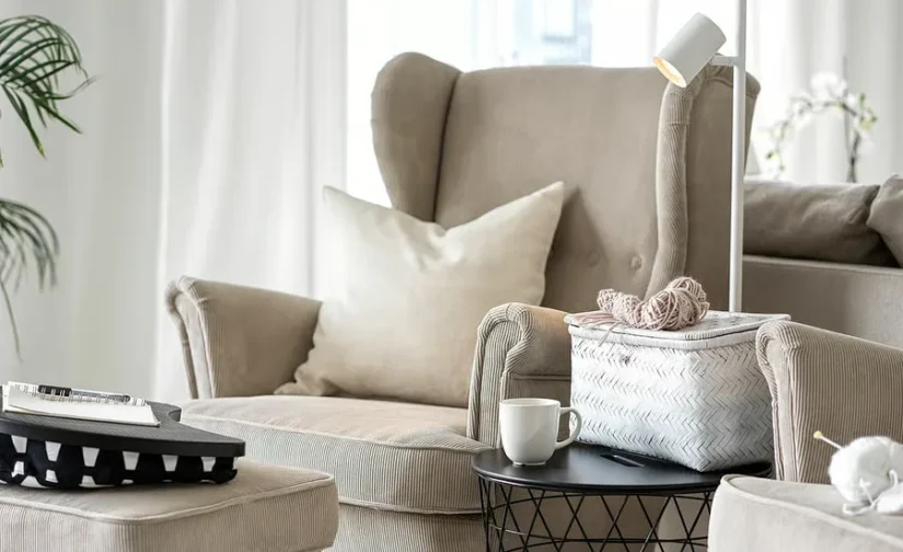 صندلی راحتی بژ کلینج ایکیا مدل STRANDMON