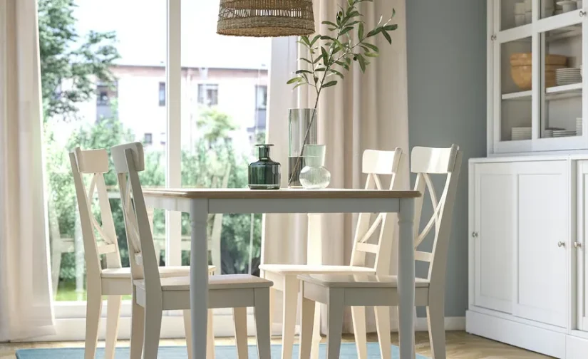 فرش تخت‌باف رنگ خاکستری-آبی سایز۱۷۰x۲۴۰ایکیا مدل TIDTABELL