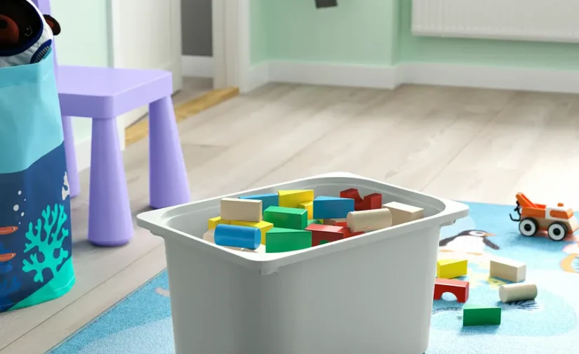 ارگانایزر خاکستری/سبز روشن/خاکستری سایز۹۹x۴۴x۵۶ ایکیا مدل TROFAST