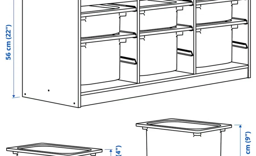 ارگانایزر خاکستری روشن/نارنجی/خاکستری سایز۹۹x۴۴x۵۶ ایکیا مدل TROFAST