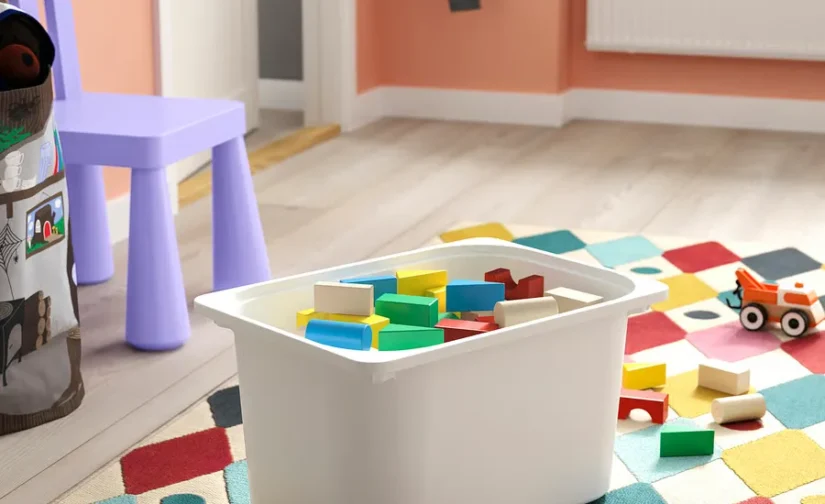 ارگانایزر خاکستری روشن نارنجی/سفید سایز ۹۹x۴۴x۵۶ ایکیا مدل TROFAST