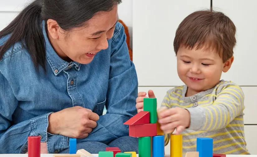 مجموعه بلوک‌های ساختمانی چوبی ۴۰ تکه چند رنگ ایکیا مدل UNDERHÅLLA