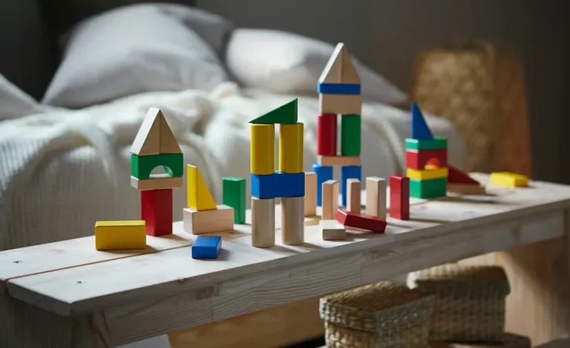 مجموعه بلوک‌های ساختمانی چوبی ۴۰ تکه چند رنگ ایکیا مدل UNDERHÅLLA