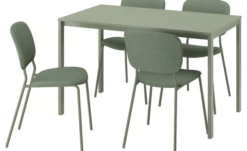 میز و ۴ صندلی سبز/سبز تیبلبی سایز ۱۲۵x۷۴ ایکیا مدل VIHALS / VIHALS