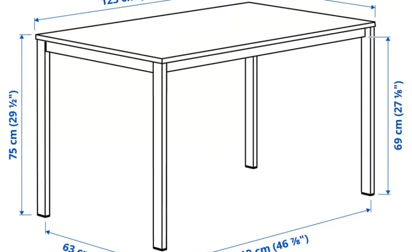 میز و ۴ صندلی سبز/سفید تیبلبی سایز ۱۲۵x۷۴ ایکیا مدل VIHALS / VIHALS