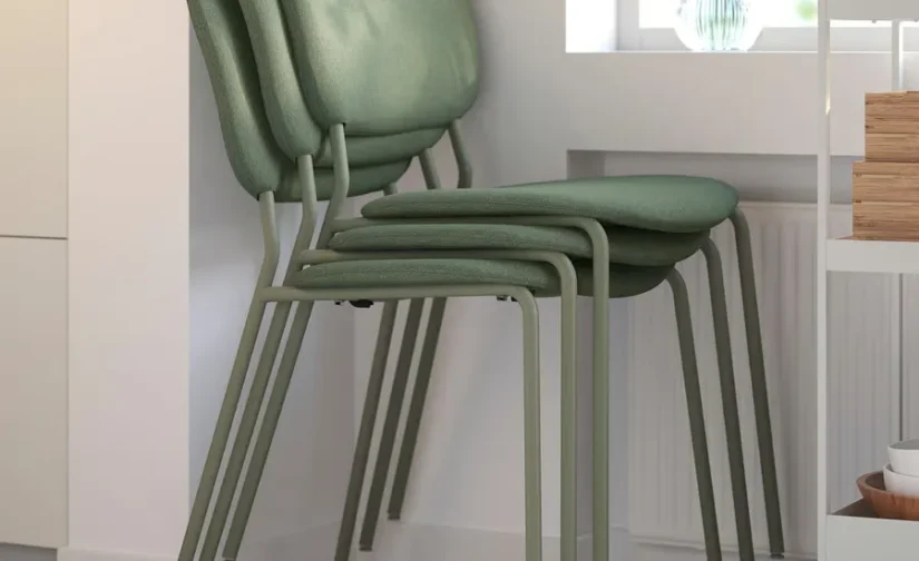 میز و ۴ صندلی سبز/سفید تیبلبی سایز ۱۲۵x۷۴ ایکیا مدل VIHALS / VIHALS