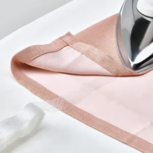 یک جفت پرده ضخیم ایکیا صورتی/با نوار تزئینی سایز ۱۴۵x۳۰۰ مدل VILBORG
