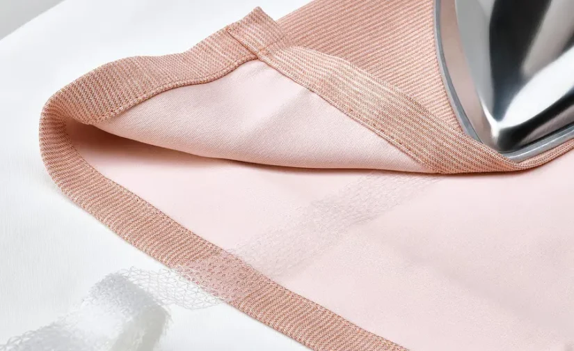 یک جفت پرده ضخیم ایکیا صورتی/با نوار تزئینی سایز ۱۴۵x۳۰۰ مدل VILBORG