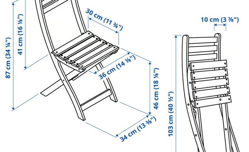 میز و ۴ صندلی تاشو مناسب فضای باز ایکیا مدل ASKHOLMEN
