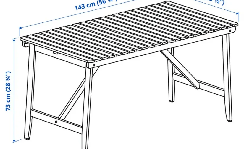 میز و ۴ صندلی تاشو مناسب فضای باز ایکیا مدل ASKHOLMEN